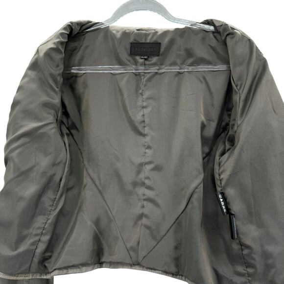 Provider Sunburst Leather Military Jacket Womens SZ XL Gray Studded Moto Chic - Picture 12 of 13